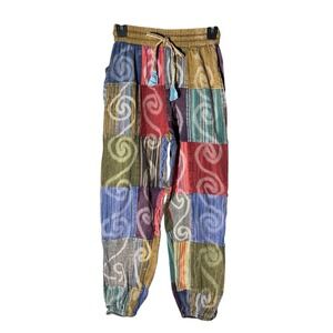 Rising International Women Small Patchwork Pants‎ Casual Peace Ohm Bottoms X2-9